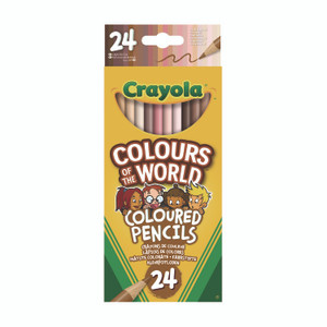 Crayola Colors of the World Colored Pencils, Assorted Lead and Barrel Colors, 24/Pack