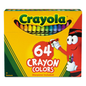 Crayola Classic Color Crayons in Flip-Top Pack with Sharpener, 64 Colors/Pack