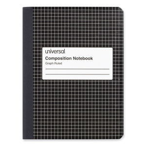 Universal Quad Rule Composition Book, Quadrille Rule (4 sq/in), Black Marble Cover, (100) 9.75 x 7.5 Sheets