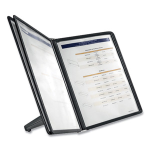 Durable SHERPA SoHo Document Holder, 10 Panels, 13.5 x 3 x 10.38, Black Borders