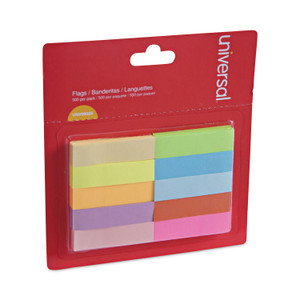 Universal Self-Stick Page Tabs, 0.5" x 1.75", Assorted Colors, 500/Pack