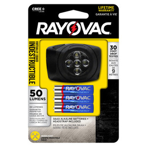 Indestructible 100 Lumen3Aaa Headlight W/ Bat (620-Diyhl3Aaa-Bxtb)