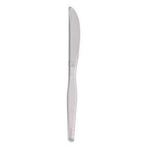 Dixie Heavyweight Polystyrene Cutlery, Knife, Plastic, Clear, 1,000/Carton