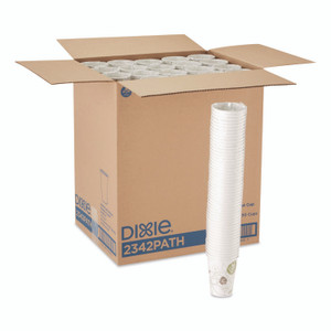 Dixie Pathways Paper Hot Cups, 12 oz, White/Brown, 50/Sleeve, 20 Sleeves/Carton