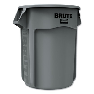 Rubbermaid Commercial Vented Round Brute Container, 55 gal, Plastic, Gray (RCP265500GY) View Product Image