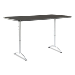 Iceberg ARC Adjustable-Height Table, Rectangular, 36" x 72" x 30" to 42", Graphite Top, Silver Base