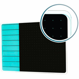 Floortex Viztex Glacier Teal & Black Plan & Grid Glass Dry-Erase Board - 17" x 23" - 17" (1.4 ft) Width x 23" (1.9 ft) Height - Tempered Glass Surface - Rectangle - Magnetic