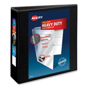 Avery Heavy-Duty Non Stick View Binder with DuraHinge and Slant Rings, 3 Rings, 3" Capacity, 11 x 8.5, Black, (5600) View Product Image