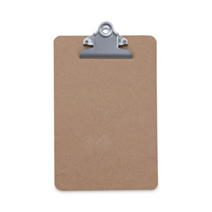 Universal Hardboard Clipboard, 0.75" Clip Capacity, Holds 5 x 8 Sheets, Brown
