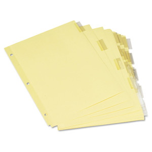 Universal Insertable Tab Index, 5-Tab, 11 x 8.5, Buff, Clear Tabs, 6 Sets