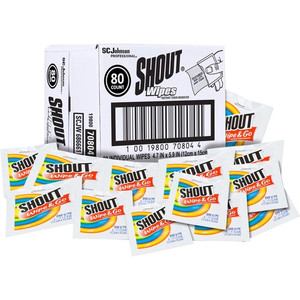 Shout Wipes Instant Stain Remover - For Clothing - 5.90" Length x 4.70" Width - Recommended For: Stain Remover - Disposable - White