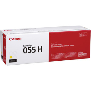 Canon 055H Original High Yield Laser Toner Cartridge - Yellow - 1 Each (CNMCRTDG055HY) View Product Image
