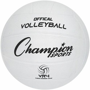 Champion Sports Rubber Volleyball - Rubber, Nylon - White
