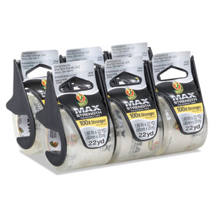 Duck MAX Packaging Tape with Dispenser, 1.5" Core, 1.88" x 22 yds, Crystal Clear, 6/Box (DUC284983) View Product Image