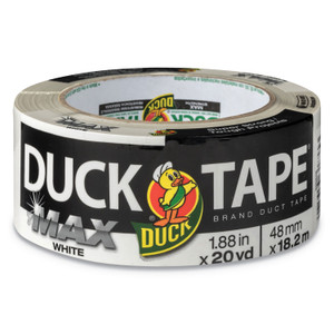 Duck Max Strength Packaging Tape - 20 yd Length x 1.88" Width - White - Rubber Adhesive - For Packaging, Wood, Plastic, Glass, Sealing, Bundling