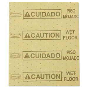 Rubbermaid Commercial Over-the-Spill Pad, Caution Wet Floor, 16 oz, 16.5 x 20, 22 Sheets/Pad (RCP4252YEL) Product Image 