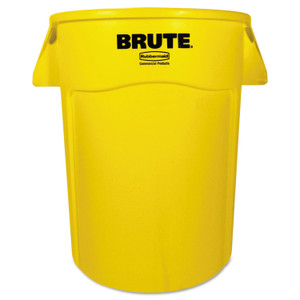 Rubbermaid Commercial Vented Round Brute Container, 44 gal, Plastic, Yellow (RCP264360YEL) View Product Image