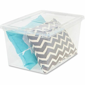 IRIS Deep Modular Snap-tight Lid Clear Box - External Dimensions: 24" Length x 16.3" Width x 14" Height - 17 gal - Stackable - Clear - For Blanket, Comforter