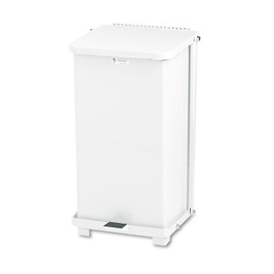 Rubbermaid Commercial Defenders Heavy-Duty Steel Step Can, 6.5 gal, Steel, White (RCPST12EPLWH) View Product Image