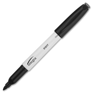 Integra Bullet Tip Dry-erase Whiteboard Markers - Bullet Marker Point - Black Ink - Alcohol Based - Black Barrel - Fiber Tip