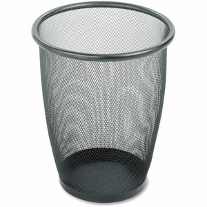 Safco Round Mesh Wastebaskets - 5 gal Capacity - Round - 13" Opening Diameter - 14.5" Height - Steel