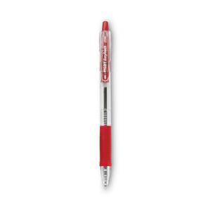 Pilot EasyTouch Ballpoint Pen, Retractable, Fine 0.7 mm, Red Ink, Clear Barrel, Dozen (PIL32212) View Product Image