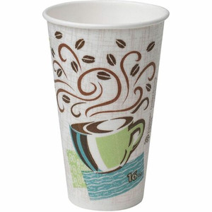 Dixie PerfecTouch 16 oz Insulated Paper Hot Coffee Cups by GP Pro - 16 fl oz - Coffee Haze - Paper - Hot Drink, Coffee