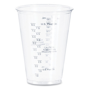 Dart PET Graduated Medical and Dental Cups, 10 oz, Plastic, Clear, 50/Bag, 20 Bags/Carton