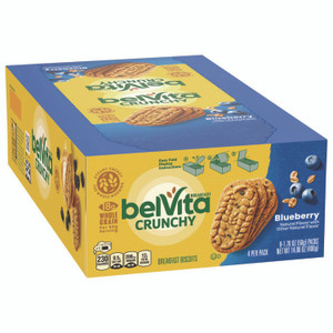 Nabisco belVita Breakfast Biscuits, Blueberry, 1.76 oz Pack, 8/Box