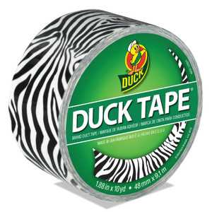 Duck Colored Duct Tape, 3" Core, 1.88" x 10 yds, Black/White Zebra