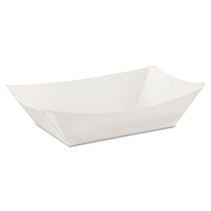 Dixie Kant Leek Polycoated Paper Food Tray, 3 lb Capacity, 5.88 x 8.4 x 2, White, 250/Pack, 2/Pack/Carton (DXEKL300W8) View Product Image