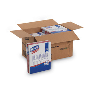 Dixie Plastic Cutlery, Heavyweight Fork, White, 100/Box, 10 Boxes/Carton