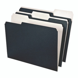 Ampad Earthwise Pendaflex File Folders, 1/3-Cut Tabs: Assorted, Letter Size, Black/White, 50/Box
