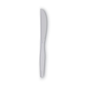 Dixie Plastic Cutlery, Heavy Mediumweight Knives, White, 1,000/Carton (DXEKM217) View Product Image