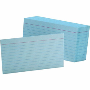 Oxford Colored Ruled Index Cards - Front Ruling Surface - Ruled Front Ruling - 90 lb Basis Weight - 3" x 5" Sheet Size - Blue Paper