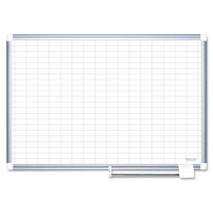 MasterVision Gridded Magnetic Steel Dry Erase Planning Board, 1 x 2 Grid, 48 x 36, White Surface, Silver Aluminum Frame (BVCMA0592830) View Product Image