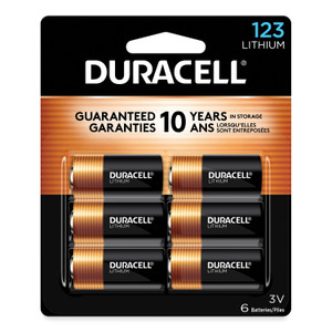 Duracell Specialty High-Power Lithium Batteries, 123, 3 V, 6/Pack (DURDL123AB6PK) View Product Image