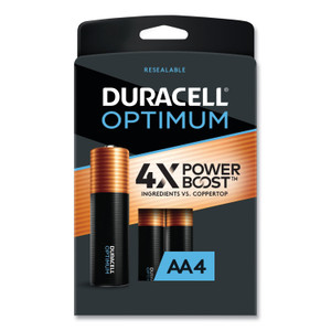 Duracell Optimum Alkaline AA Batteries, 4/Pack (DUROPT1500B4PRT) View Product Image