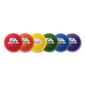 Champion Sports Rhino Skin Dodge Ball Set, 6" Diameter, Assorted Colors, 6/Set (CSIRXD6SET) View Product Image