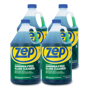Zep Commercial Ammonia-Free Glass Cleaner, Pleasant Scent, 1 gal Bottle, 4/Carton