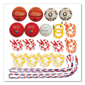 Champion Sports Physical Education Kit with 7 Balls, 14 Jump Ropes, Assorted Colors