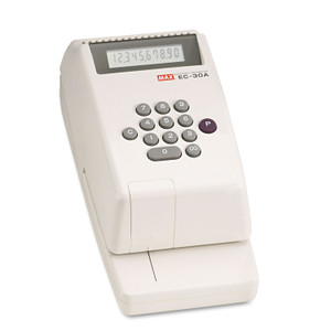 MAX Electronic Checkwriter, 10-Digit, 4.38 x 9.13 x 3.75 (MXBEC30A) View Product Image