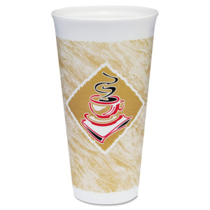 Dart Cafe G Foam Hot/Cold Cups, 20 oz, Brown/Red/White, 500/Carton (DCC20X16G) View Product Image