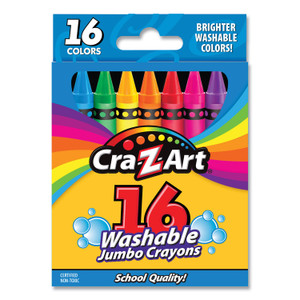 Cra-Z-Art Washable Jumbo Crayons, 16 Assorted Colors, 16/Pack (CZA1020448) View Product Image