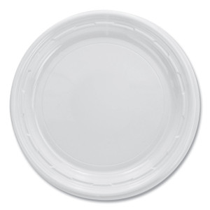Dart Famous Service Plastic Dinnerware, Plate, 6" dia, White, 125/Pack, 8 Packs/Carton (DCC6PWF) View Product Image