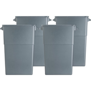 Genuine Joe 23-gallon Space-Saving Waste Container - 23 gal Capacity - Rectangular - Handle - 30" Height x 20" Width x 11" Depth - Gray - (GJO60465CT)