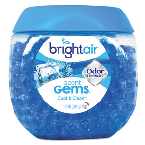 BRIGHT Air Scent Gems Odor Eliminator, Cool and Clean, Blue, 10 oz Jar, 6/Carton (BRI900228CT) View Product Image