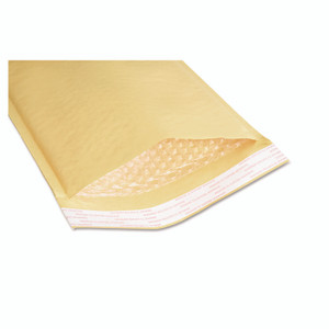 AbilityOne 8105001179860, SKILCRAFT Sealed Air Jiffylite Mailer, #0, Bubble Cushion, Self-Adhesive Closure, 6 x 10, Gold Kraft, 200/Pack