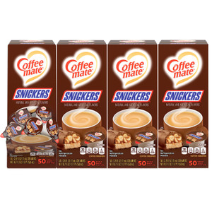 Coffee mate Liquid Coffee Creamer, Snickers, 0.38 oz Mini Cups, 200 Cups/Carton (NES61425CT) View Product Image