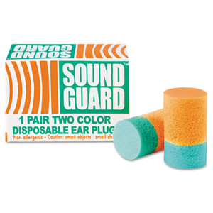 AbilityOne 6515001376345, SKILCRAFT Ear Plugs, Cordless, PVC Foam, Orange/Green, 200 Pairs/Box (NSN1376345) View Product Image